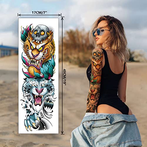 Privremena tetovaža, zmaj i lubanje Seksi 3D lažne naljepnice za tetovažu Extra Velike vodootporne tetovaže,