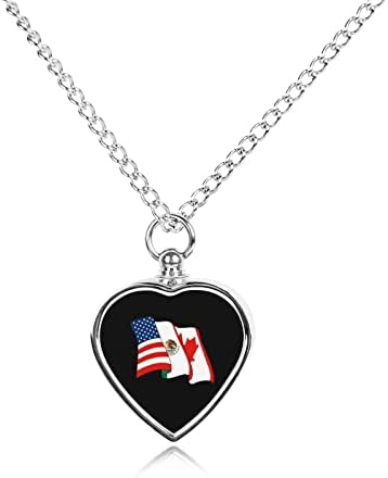 Američka Meksička Kanada Zastava pet urna ogrlica za pepeo Legura srce kremiranje nakit spomen
