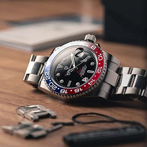 BY BENYAR Pagani Design GMT Muški sat, Luksuzni mehanički satovi od safirnog stakla, 40mm vodootporni