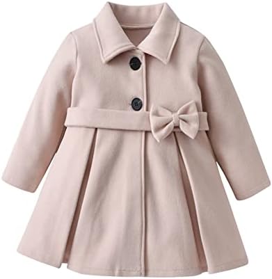 Kaerme Girls Haljine kaputi za djecu s dugim rukavima Bowknot Betted dressy jakne Toplo ugodna odjeća