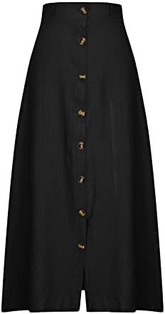 Narhbrg ženske pamučne posteljine suknje dame modne casual labave maxi haljina asimetrični rub sela