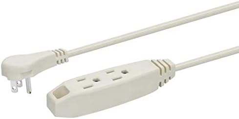 Monopricija 3-outlet ravna utikač za proširenje produženog kabela - 6 stopa - bijela | Nizak profil