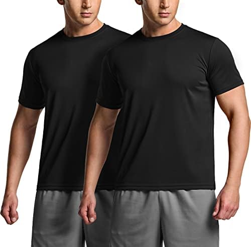 ATHLIO 2, 3 ili 5 pakovanja muške trenažne košulje za trčanje, brzo suhe atletske košulje za zaštitu od sunca, kratke rukave majice za teretanu