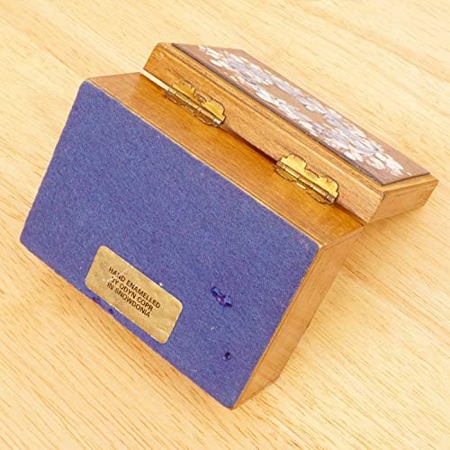 Drvena kutija sa poklopcem || Vintage || Ručno izrađeni emajlirani od omina CoPR u Snowdoniji || Cvjetni dizajn