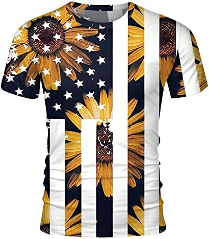 Nqyios muške majice američka zastava košulja Casual Fouth jula Print majice ljeto labave Patriotske Tee