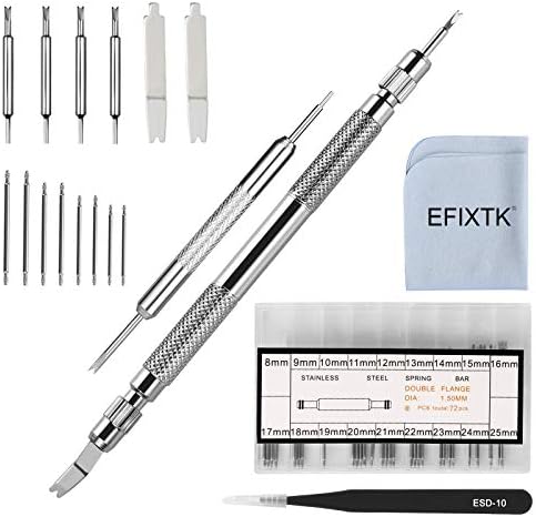 Efixtk Set alata za opružnu šipku sa dodatnih 6 igala za sat za sat trake za uklanjanje trake repair Fix Kit,
