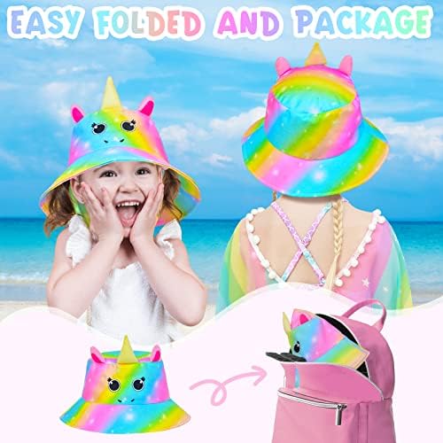Dječiji šešir za sunce UV zaštita jednorog ljetna plaža za igru šeširi Široki obod vrat za djevojčice 3-9