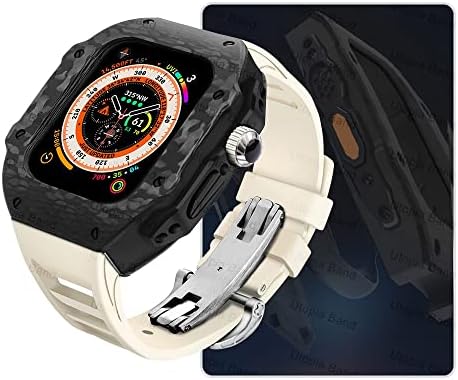 Trdybsk Modifikacija Komplet karbonskih vlakana za Apple Watch Ultra 8 7 6 SE Metal bezel mod komplet za iWatch 49mm 45mm 44mm gumeni set