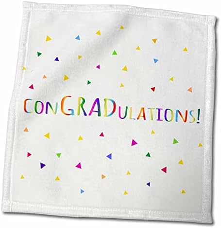 3Droza CONFARDULACES - FUN Diplomski čestitke - šarene Rainbow Confetti - Ručnici