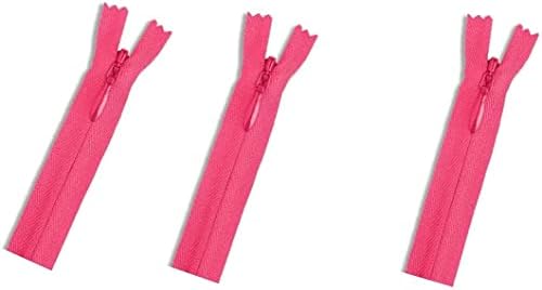 Nevidljivi YKK zatvarači - savršeni za odjeću, zanat i šivanje - Boja: vruća ružičasta 516
