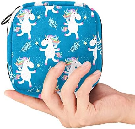 Cartoon Unicorn Playing Stars plava torba za šminkanje, kozmetička torba, Prijenosna toaletna