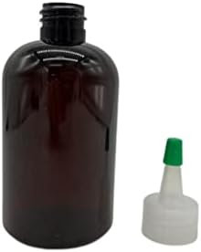 Prirodne farme 4 oz Amber Boston BPA Besplatne boce - 3 pakovanja Prazni spremnici za ponovno punjenje - esencijalna ulja - aromaterapija | Prirodnožbeni poklopac sa zelenim vrhom - napravljen u SAD-u