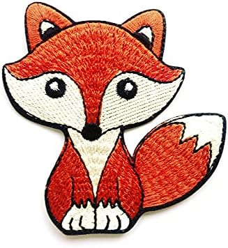 Th Delikatni slatki vuk lisica smeđa boja crtani logotip za šivanje željeza na izvezenim aplikatim značkim
