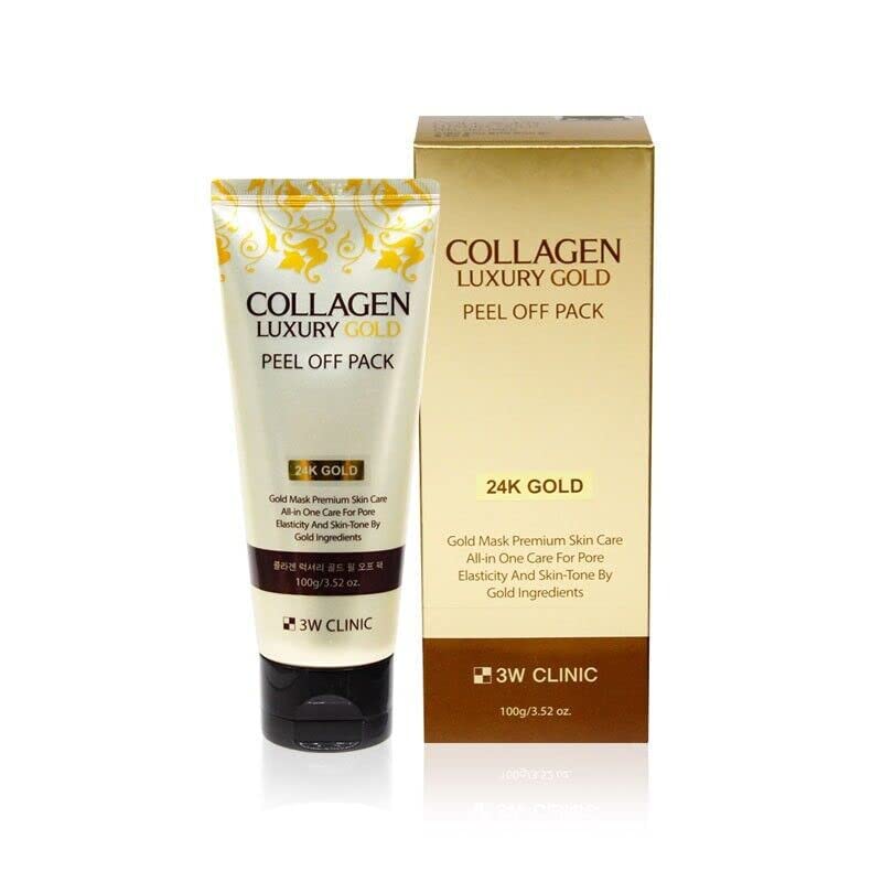 3W klinika Collagen Luxury Gold Peel Off paket 24k zlato 100g / 3.52 oz. Napravljeno U Koreji