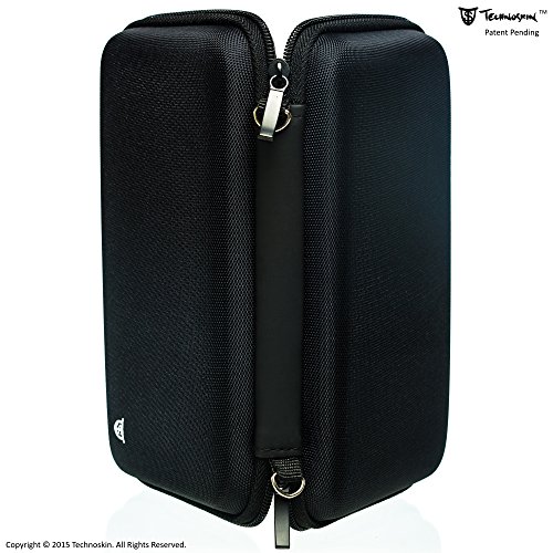 Technoskin-kompaktna putna torbica za novi 3DS ili novi 3DS XL-Crna-8 držača za igre - tvrdi poklopac-mrežasta torbica za dodatnu opremu-traka za nošenje