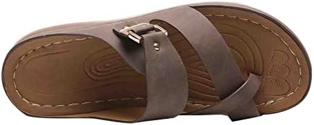 RBCulf papuče za ženske ploče od pete PU platform Flip Flops s metalnom kopčom plus veličine modni klizanje na