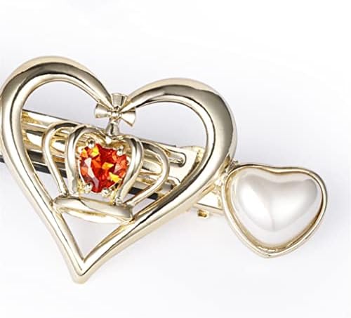 Vintage Court Style Crafted Pearl Heart Clip za kosu za Valentinovo Pola isječak Ornament za