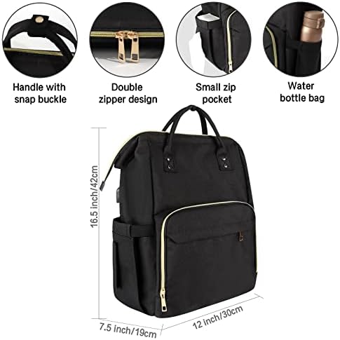 LGEVOEOER backpack za žene 15.6INCH, crne nastavnike ruksak sestre garbas vodootporne računarske