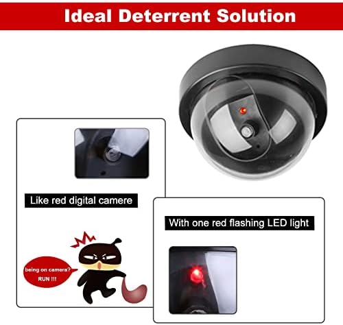 Lažna lažna fotoaparata CCTV kupola kamere sa treperim crvenim LED svjetlom za unutarnje kućište na otvorenom,