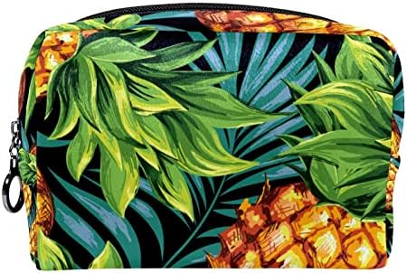 Tbouobt Torba za šminku patentno torbica Travel Kozmetički organizator za žene i djevojke, tropski voćni listovi ananas