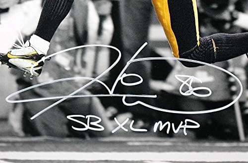 Hines Ward Autographing Pittsburgh Steelers 16x20 FP Spotlight photo w / sb MVP - Beckett w Auth White