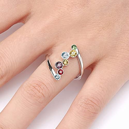 2023 Novi umetnuti obojeni okrugli kameni prstenovi za žene priznanje za priznanje od nehrđajućeg