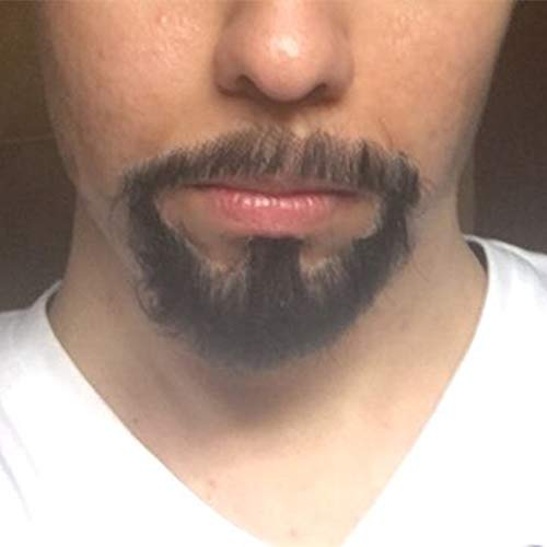 CliCling ljudska kosa smeđe boje lažna brada lica i brkovi za odrasle muškarce realistična