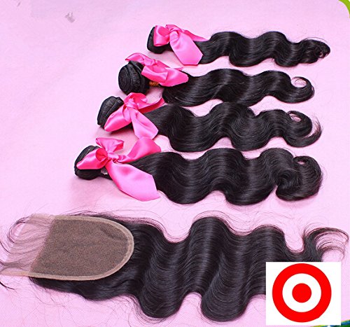DaJun Hair 7a 3 snopovi kose sa čipkastim zatvaračima srednjeg dijela Malezijski Virgin Remy Human