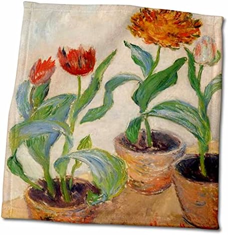 3Droza Ispis Monet Vintage slikarstvo 3 posude od tulipana - ručnici