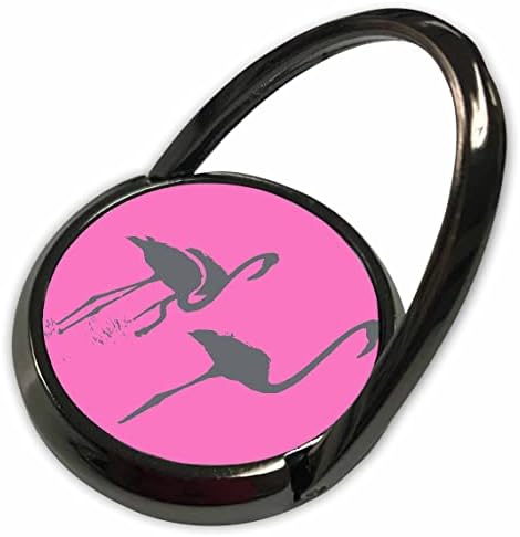 3droza minimalistička tri flamingos siva silueta na ružičastoj boji - telefonski prstenovi