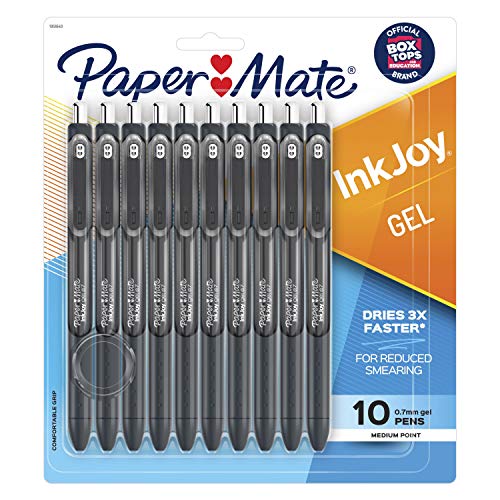 Papir Mate Inkjoy Istrebljene gel u boji i inkjoy olovke, gel olovke, srednja točka, crna, 10 brojeva