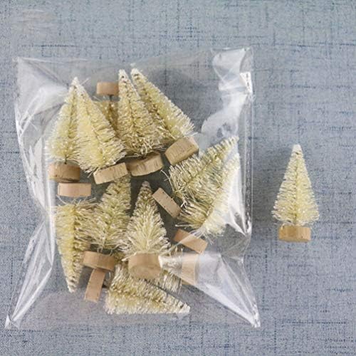 Nuobesty 24 kom, mini božićna minijaturna minijatura SISAL stol stol stoltop božićno drvce sa drvenom
