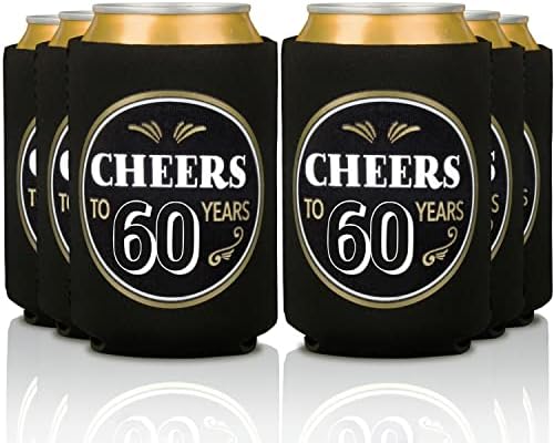 Prazoli Cheers do 60 godina pivo mogu hladnije - 60. rođendanski ukrasi i pribor za rođendan - crno-zlatno