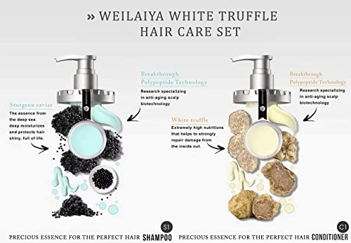 Weilaya White Cruffle Shampon za savijanje kose 450ml & Condioner 450ml set | Dubok hidratalizator | Anti-starenje