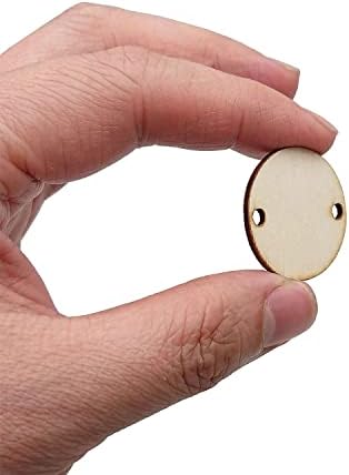 100 komada Drveni krugovi oznake 1,2 inča s rupama i 100 komada 10 mm prstenova