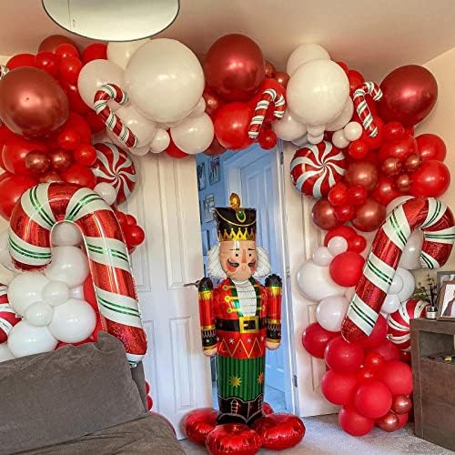 Božićni balon Garland CIT - 109 komada sa božićnim crvenim bijelim balonima Crveni bijeli Candy Cane Balloons