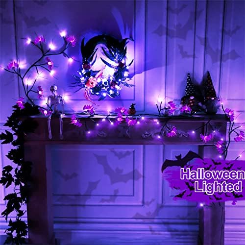 Stormeon 6 FT 54 LED HALLOWEEN Willow Vine Twig sa tajmerom 18 LED palicama i 36 ljubičastih Halloween