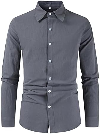 Košulje za vježbanje za muškarce Muške pamučne muške modne jednostavne tvrdog poslovnog slatka fit solid cardigan