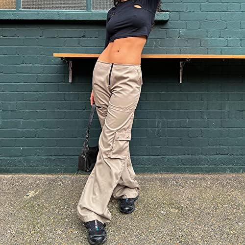 TakoFar ženske vrećaste teretne hlače patentni patentni patentni struk široka noga jogger