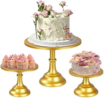 SUPERELE 3 komada Zlatni stalak za torte Set za prikaz desertnog stola 12 držači za Cupcake 10 okrugli