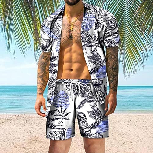 BMISEGM Ljetni muški znoj dvoeta 2 komadni set muški ljetni modni slobodno vrijeme Havajska obala Kuća