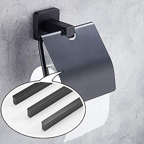 ZLDXDP Crni crni zidni zid WC Držač papira Kupatilo Držači za papir od nehrđajućeg čelika sa poklopcem kupaonice