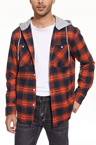 Tacvasen muške majice sa kapuljačom jakne Flannel s dugim rukavima Buffel Coully taster dolje majica sa džepom