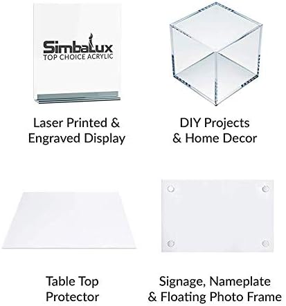 Zerobegin akrilni Lim,prozirni listovi od pleksiglasa, sa zaštitnim papirom, za DIY projekte prikaza,Zanatstvo, Plastična ploča, 200mm300mm2mm