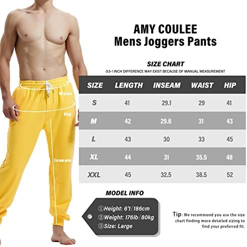 Amy Coulee Muški ležerci Pamučni duksevi vježbaju atletske hlače sa džepovima za dizanje teretana trčanja