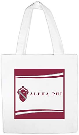 grčki život.store Alpha Phi Platnena torba za kupovinu, Platnena torba za kupovinu namirnica za višekratnu