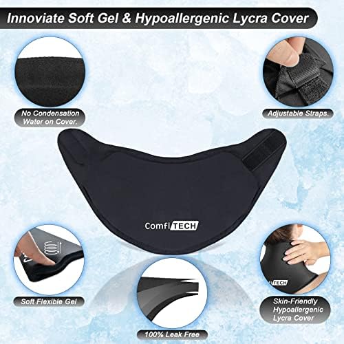 ComfiTECH Neck Ice Pack wrap Gel za višekratnu upotrebu ice Packs for Neck Pain Relief & ComfiTECH Migraine Ice Head Wrap, headache Relief Hat for Migraine