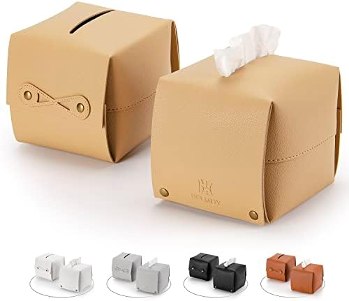 Helmdy Tissue box Holder Square: moderna PU kožna kutija za tkivo držač kocke 5.1X5.1X5.1 - rafinirani