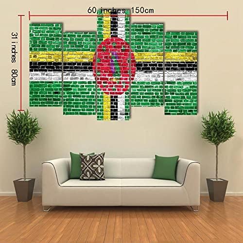 ERGO PLUS Zastava Dominika zidna Umjetnost zapanjujuća rastegnuta slika spremna za Okačenje