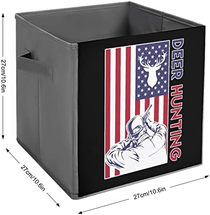 Američka jelena Lovačka zastava Sklopiva skladišta Osnove sklopive kockice za pohranu tkanine Organizator kutije sa ručkama